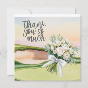 Golf  thank you card golf course watercolor