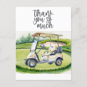 Golf  thank you card golf course watercolor