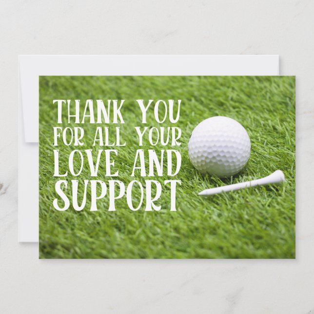 Golf thank you card love and support for golfer (Front)