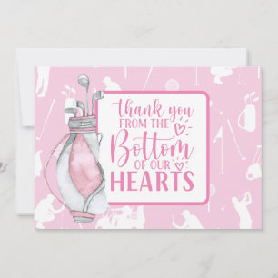 Golf Thank you card Pink theme for woman golfer