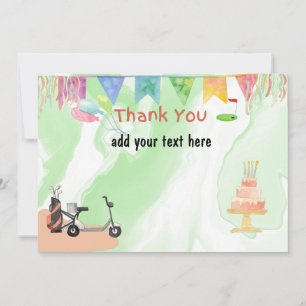 Golf Thank you card with golf at flag