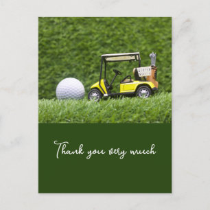 Golf  Thank you card with golf ball on green