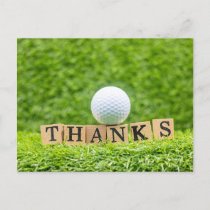 Golf  Thank you card with golf ball on green