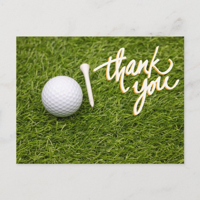 Golf thank you card with golf ball  tee  (Front)