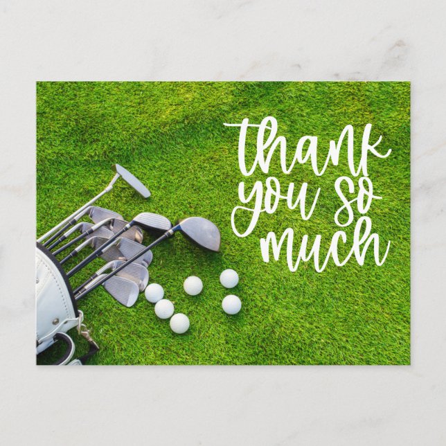Golf  Thank you card with golf club ball bag  (Front)