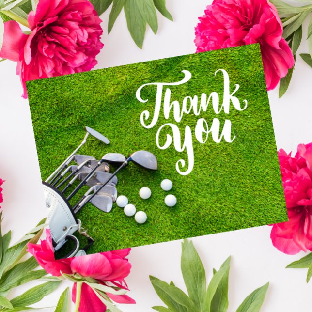 Golf  Thank you card with golf club ball bag  (Creator Uploaded)