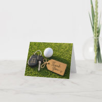 Golf Thank you card with golf club ball bag