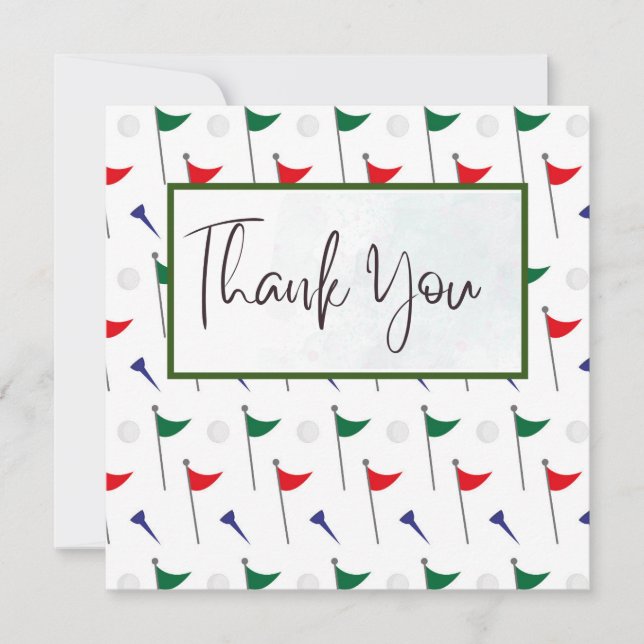 Golf  thank you card with golf flag (Front)