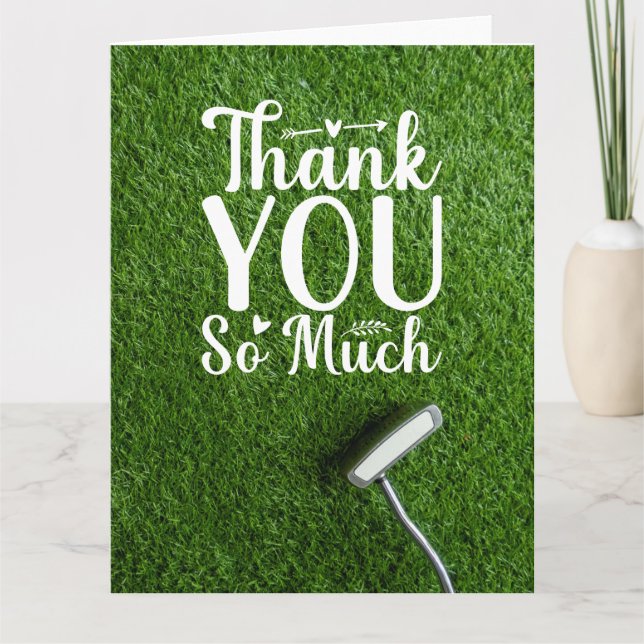 Golf Thank you card  with putter (Front)