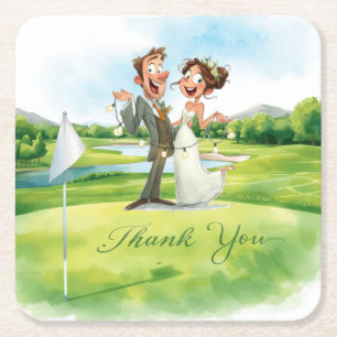 Golf Thank You Coaster   Elegant Golf Course 