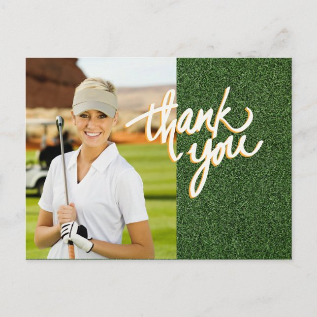 Golf Thank you Create your own photo golfer  Postcard (Front)