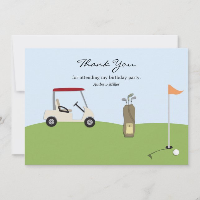 Golf Thank You Flat Card (Front)