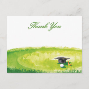 Golf Thank you for Graduation Party  Postcard