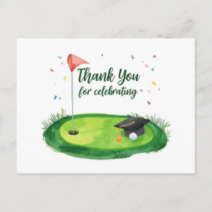 Golf Thank you for Graduation Party  Postcard