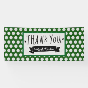 Golf thank you party with golf balls on green banner