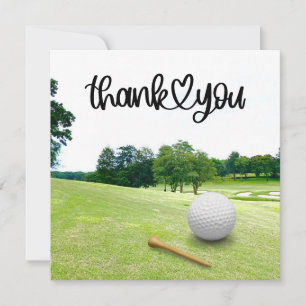 Golf thank you so much for golfer ball on green card