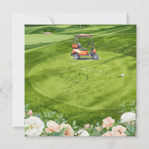 Golf thank you text for golfer with Flowers Card