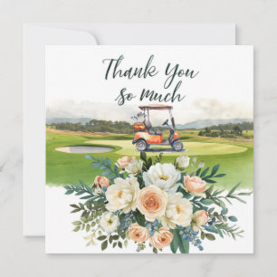 Golf thank you text for golfer with Flowers Card