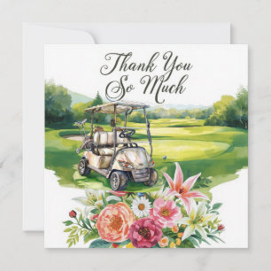 Golf thank you text for golfer with Flowers Card