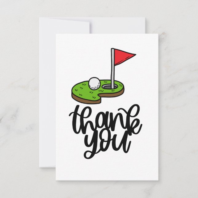 Golf Thank you with text and flag on green (Front)
