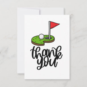 Golf Thank you with text and flag on green