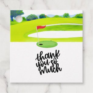 Golf Thank you with text and flag on green Golf   Favour Tags