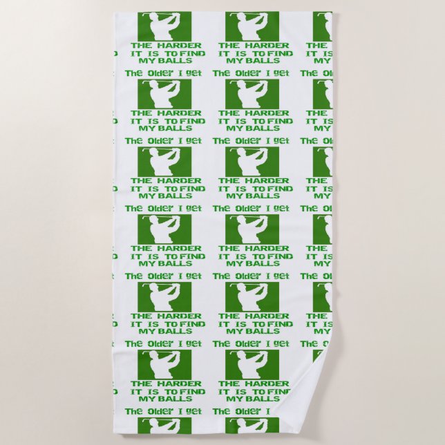 Golf-The older I get beach towel (Front)