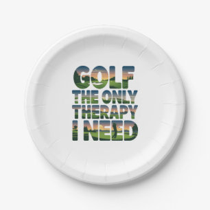 Golf the Only Therapy, Trendy Paper Plate