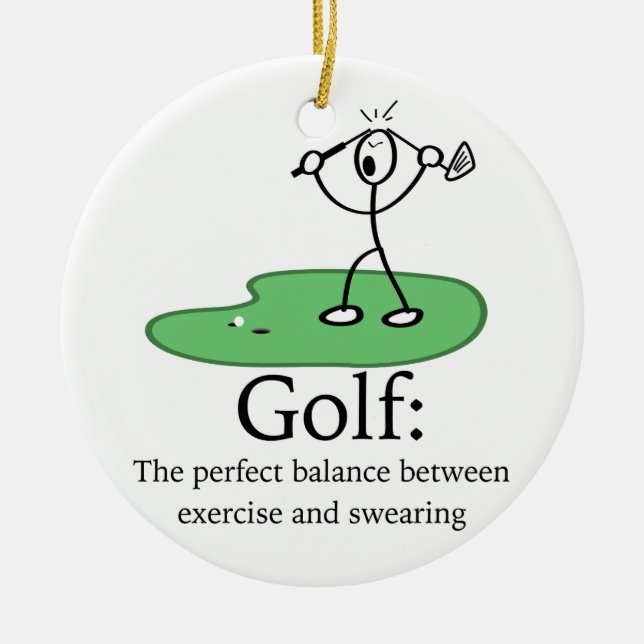 Golf: The perfect balance Ceramic Tree Decoration (Front)