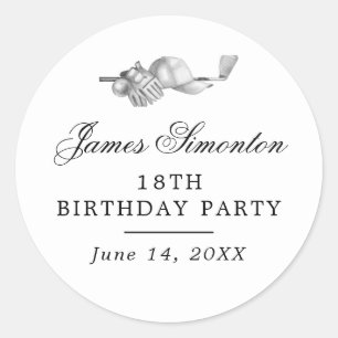 Golf Theme 18th Birthday Party Envelope Seal
