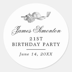 Golf Theme 21st Birthday Party Envelope Seal