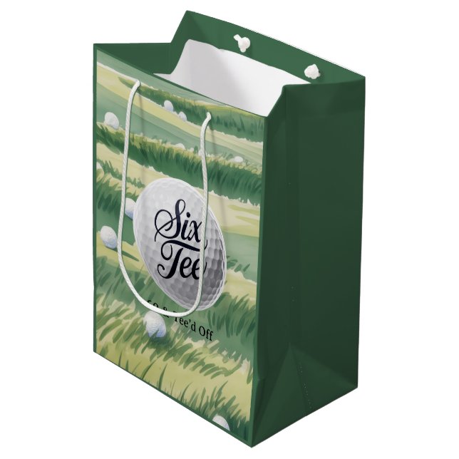 Golf Theme 60 & Tee’d Off Birthday Party  Medium Gift Bag (Front Angled)