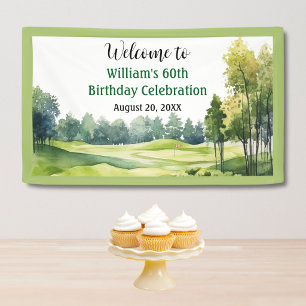 Golf Theme 60th (any age) Birthday Party Welcome Banner