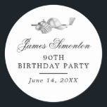 Golf Theme 90th Birthday Party Envelope Seal<br><div class="desc">Elegant black and white custom birthday golf themed envelope seal. The top of is decorated with golf accessories - a golf club, golf ball, hat and gloves. The watercolor design creates a traditional and classic aesthetic. Perfect for a birthday bash at the club or a backyard BBQ. All of the...</div>