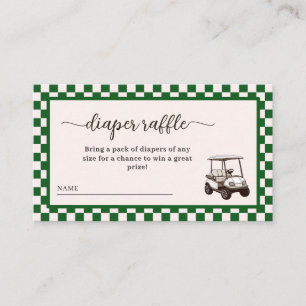 Golf theme baby shower diaper raffle enclosure card