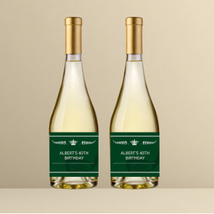 Golf Theme Birthday Champagne Wine Bottle Label