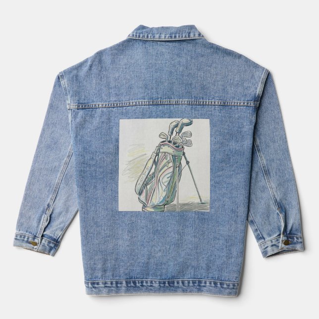 Golf Theme Denim Jacket (Back)