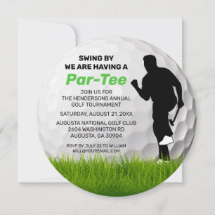 Golf Theme Golf Course Retirement Event Invitation