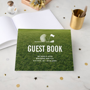 Golf Theme Golfer Party Minimalist 30th Birthday Guest Book