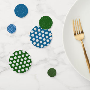 Golf Theme Green and Blue Confetti