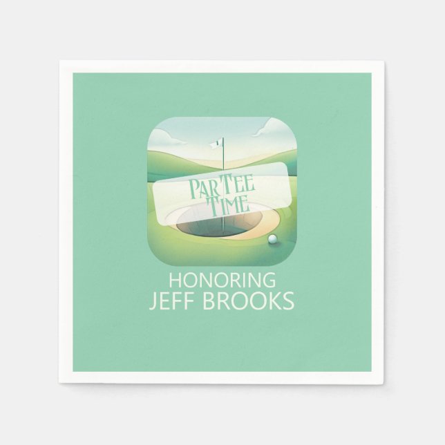 Golf Theme Green Party Napkin (Front)