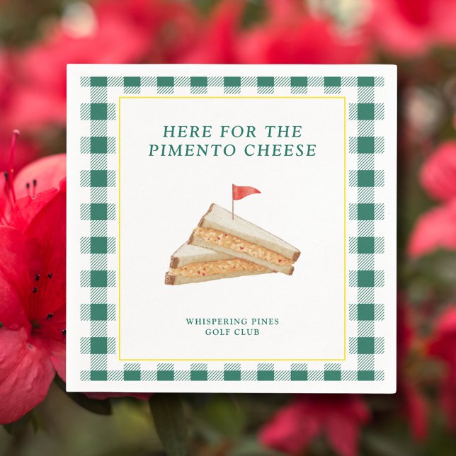 Golf Theme Masters Party Pimento Cheese Green  Napkin (Customize with your group, club, or party date.)
