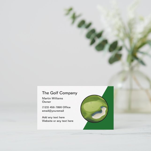 Golf Theme Modern Business Cards Unique (Standing Front)