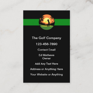Golf Theme Modern Vertical Business Cards