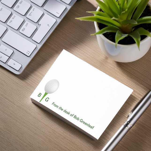 Golf Theme Monogram Sticky Notepads (Creator Uploaded)