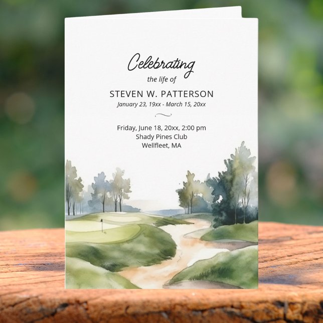 Golf Theme, Photo, Celebration of Life Funeral Programme (Creator Uploaded)