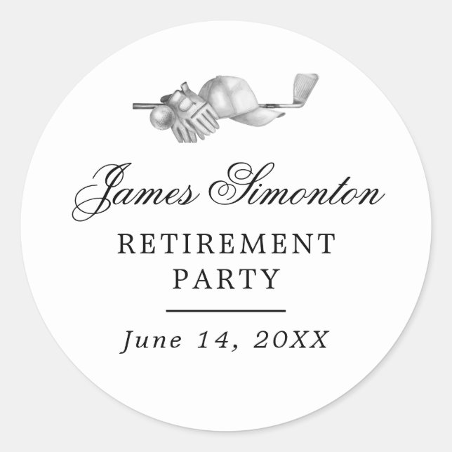 Golf Theme Retirement Party Envelope Seal (Front)