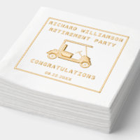 Golf Theme Retirement Party Foil Stamped Napkins