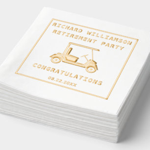 Golf Theme Retirement Party Foil Stamped Napkins