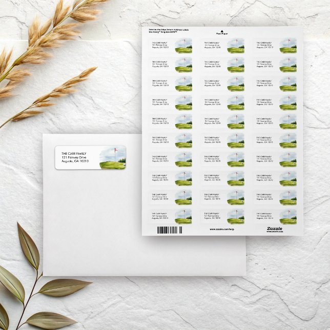 Golf Theme Return Address  (Golf theme return address labels
)
